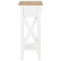 Mesa auxiliar de madera blanca 27x27x65,5 cm
