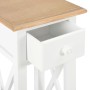 Mesa auxiliar de madera blanca 27x27x65,5 cm