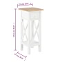 Mesa auxiliar de madera blanca 27x27x65,5 cm
