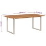 Mesa de comedor de madera maciza de acacia 180x90x76 cm
