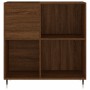 Mueble discos madera contrachapada roble marrón 84,5x38x89 cm
