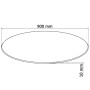 Tablero de mesa de cristal templado redondo 900 mm