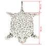 Alfombra afelpada de leopardo 139 cm blanco