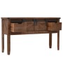 Mesa consola de madera de abeto maciza marrón 131x35,5x75 cm