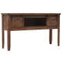Mesa consola de madera de abeto maciza marrón 131x35,5x75 cm