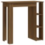Mesa alta con estante marrón roble 102x50x103,5 cm