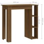 Mesa alta con estante marrón roble 102x50x103,5 cm