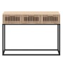 Mesa consola hierro y madera contrachapada 105x30x75 cm