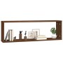 Estante cúbico de pared 2 uds madera roble marrón 80x15x26,5 cm