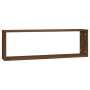 Estante cúbico de pared 2 uds madera roble marrón 80x15x26,5 cm