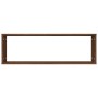Estante cúbico de pared 2 uds madera roble marrón 80x15x26,5 cm