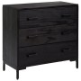 Cómoda de madera maciza de pino negro 75x35x70 cm