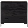Cómoda de madera maciza de pino negro 75x35x70 cm