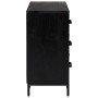 Cómoda de madera maciza de pino negro 75x35x70 cm