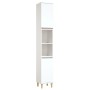 Armario de baño madera contrachapada blanco 30x30x190 cm