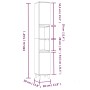 Armario de baño madera contrachapada blanco 30x30x190 cm