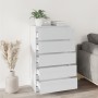 Cajonera de madera contrachapada blanco brillante 60x36x103 cm