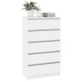 Cajonera de madera contrachapada blanco brillante 60x36x103 cm