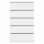 Cajonera de madera contrachapada blanco brillante 60x36x103 cm