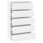 Cajonera de madera contrachapada blanco brillante 60x36x103 cm