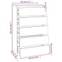 Cajonera de madera contrachapada blanco brillante 60x36x103 cm