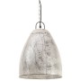 Lámpara colgante industrial redonda 25 W plateada 32 cm E27