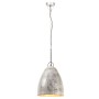 Lámpara colgante industrial redonda 25 W plateada 32 cm E27