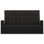 Banco jardín reclinable y cojines ratán sintético negro 173 cm
