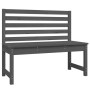 Banco de jardín madera maciza de pino gris 109 cm