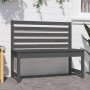 Banco de jardín madera maciza de pino gris 109 cm