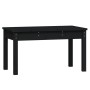 Banco de jardín madera maciza pino negro 80x44x45 cm