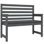 Banco de jardín madera maciza de pino gris 109x48x91,5 cm