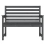 Banco de jardín madera maciza de pino gris 109x48x91,5 cm