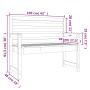 Banco de jardín madera maciza de pino gris 109x48x91,5 cm