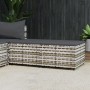 Reposapiés de jardín con cojines 2 uds ratán sintético gris