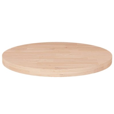 Superficie de mesa redonda madera de roble sin tratar Ø40x2,5cm