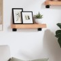Estante de pared madera de roble tratada marrón claro 40x10x6cm
