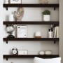 Estante de pared madera roble tratada marrón oscuro 80x10x6 cm
