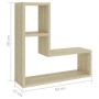 Estantes de pared 2 uds contrachapado roble Sonoma 50x15x50 cm
