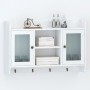 Armario de pared estante expositor vidrio MDF blanco libros/DVD