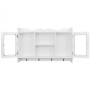 Armario de pared estante expositor vidrio MDF blanco libros/DVD