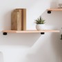 Estante de pared madera maciza de roble sin tratar 60x30x2 cm