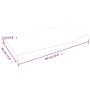 Estante de pared madera maciza de roble sin tratar 60x30x2 cm