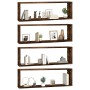 Estante cúbico de pared 4 uds madera roble ahumado 80x15x26,5cm