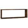 Estante cúbico de pared 4 uds madera roble ahumado 80x15x26,5cm