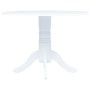 Mesa de comedor de madera maciza de caucho blanca 106 cm