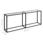 Mesa consola vidrio templado transparente 200x35x75,5 cm