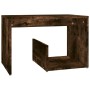 Mesa auxiliar madera contrachapada roble ahumado 59x36x38 cm