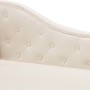 Diván de cuero sintético blanco crema