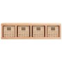 Estante de pared con cestas madera maciza nogal 62x18x16 cm